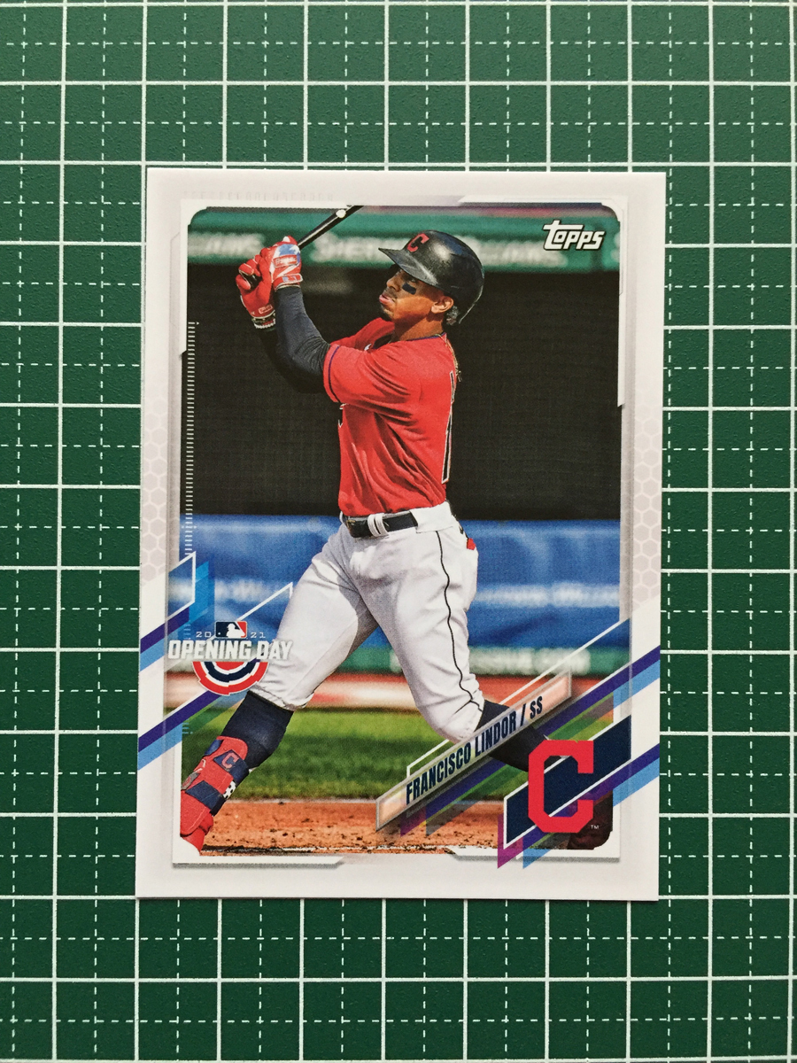 ★TOPPS MLB 2021 OPENING DAY #163 FRANCISCO LINDOR［CLEVELAND INDIANS］ベースカード★_画像1