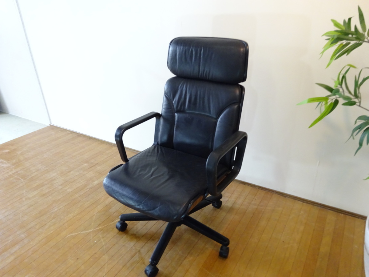 osk040311 【コクヨ/KOKUYO】 プライウッドハイバックチェア（CR-G240L）革張り/ブラック 役員椅子 マネージメントチェア