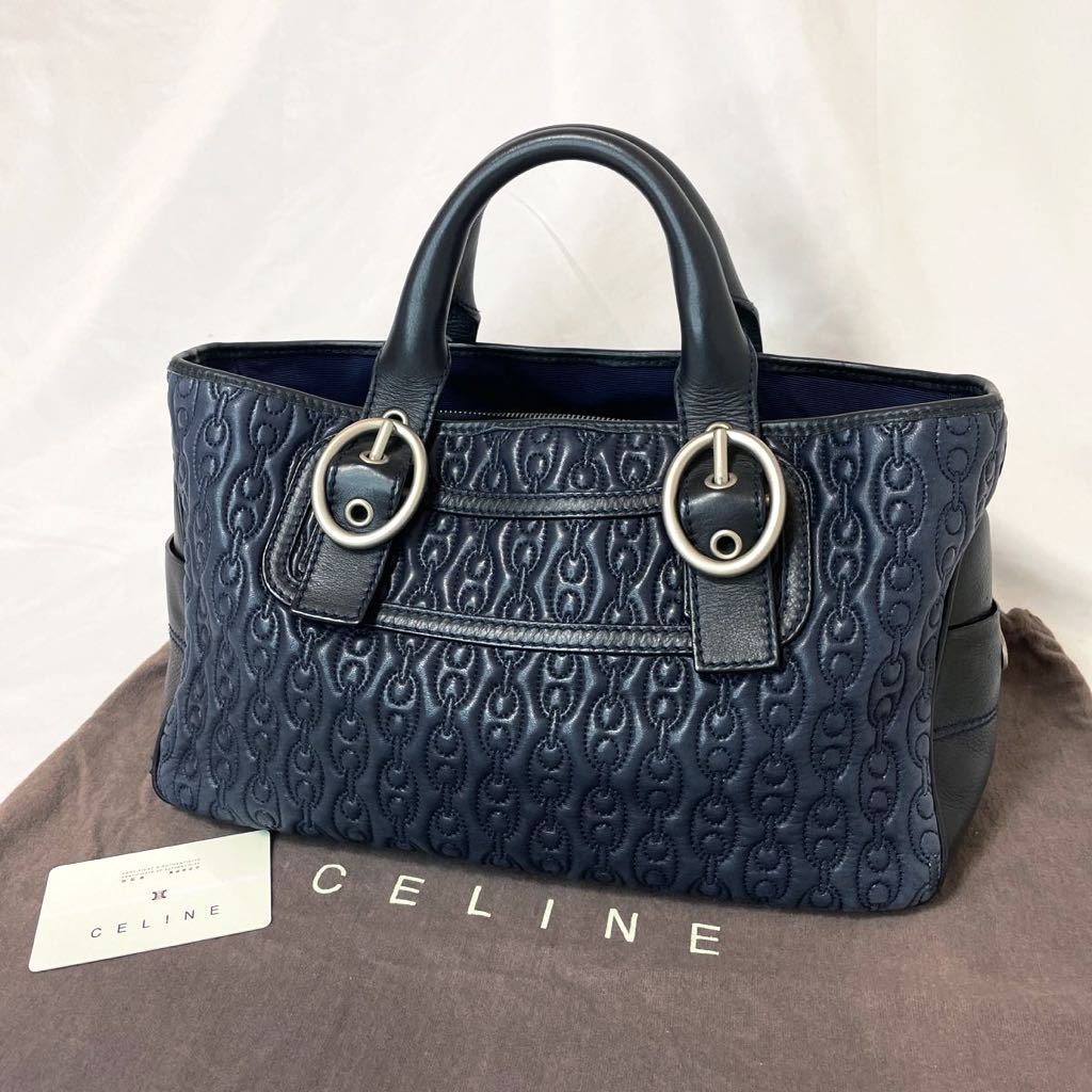 1円 〜 美品 CELINE セリーヌ マカダム レザー ブギーバッグ