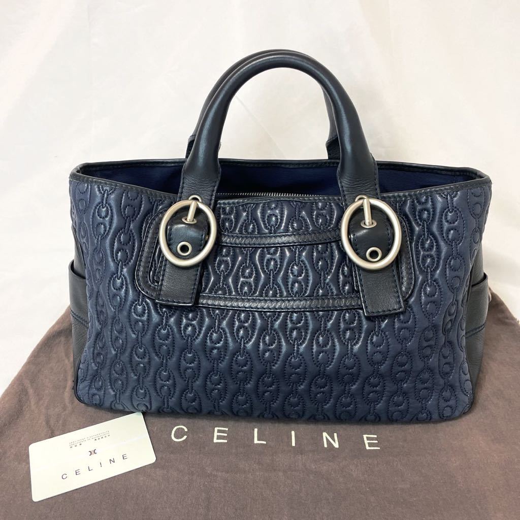 1円 〜 美品 CELINE セリーヌ マカダム レザー ブギーバッグ