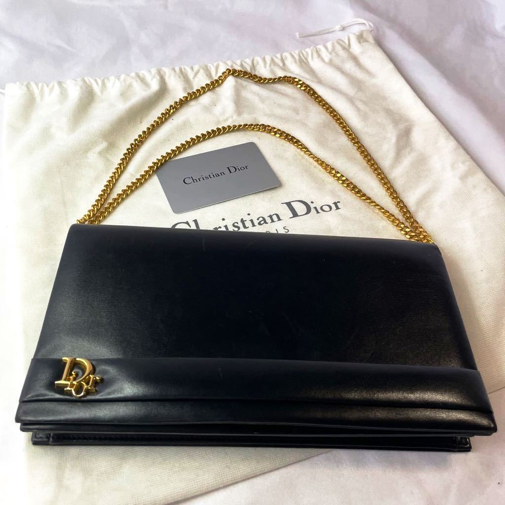 1円 〜 美品 Christian Dior クリスチャン ディオール ロゴ レザー