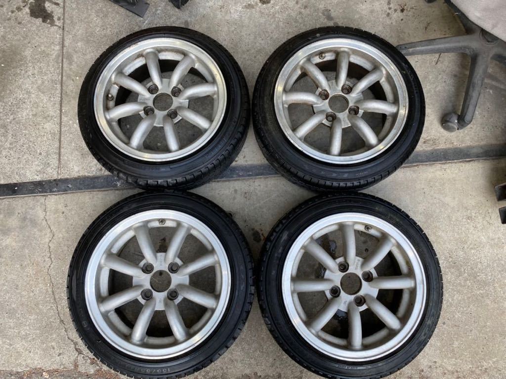 ブラックレーシング? 14インチ 6j +38 PCD100 旧車 軽トラ 軽 ブラックレーシング? 14インチ 6j +38 PCD100 旧車 軽トラ 軽