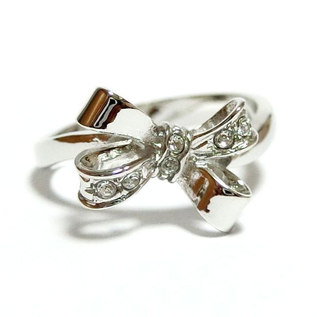 15 номер лента бабочка .. Swarovski crystal серебряное кольцо кольцо женский 