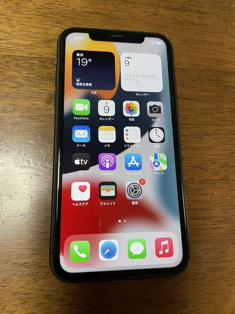 iPhone11 128GB ブラックSIMロック解除済 透明ケースおまけ www