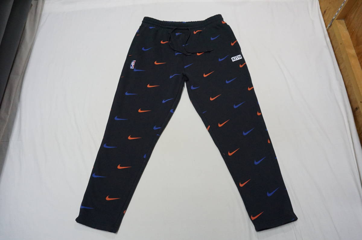 KITH Nike for New York Knicks AOP Fleece Pant Black /CZ1792-010★キス ナイキ ニューヨーク ニックス パンツ ブラック 黒 XL 極美品