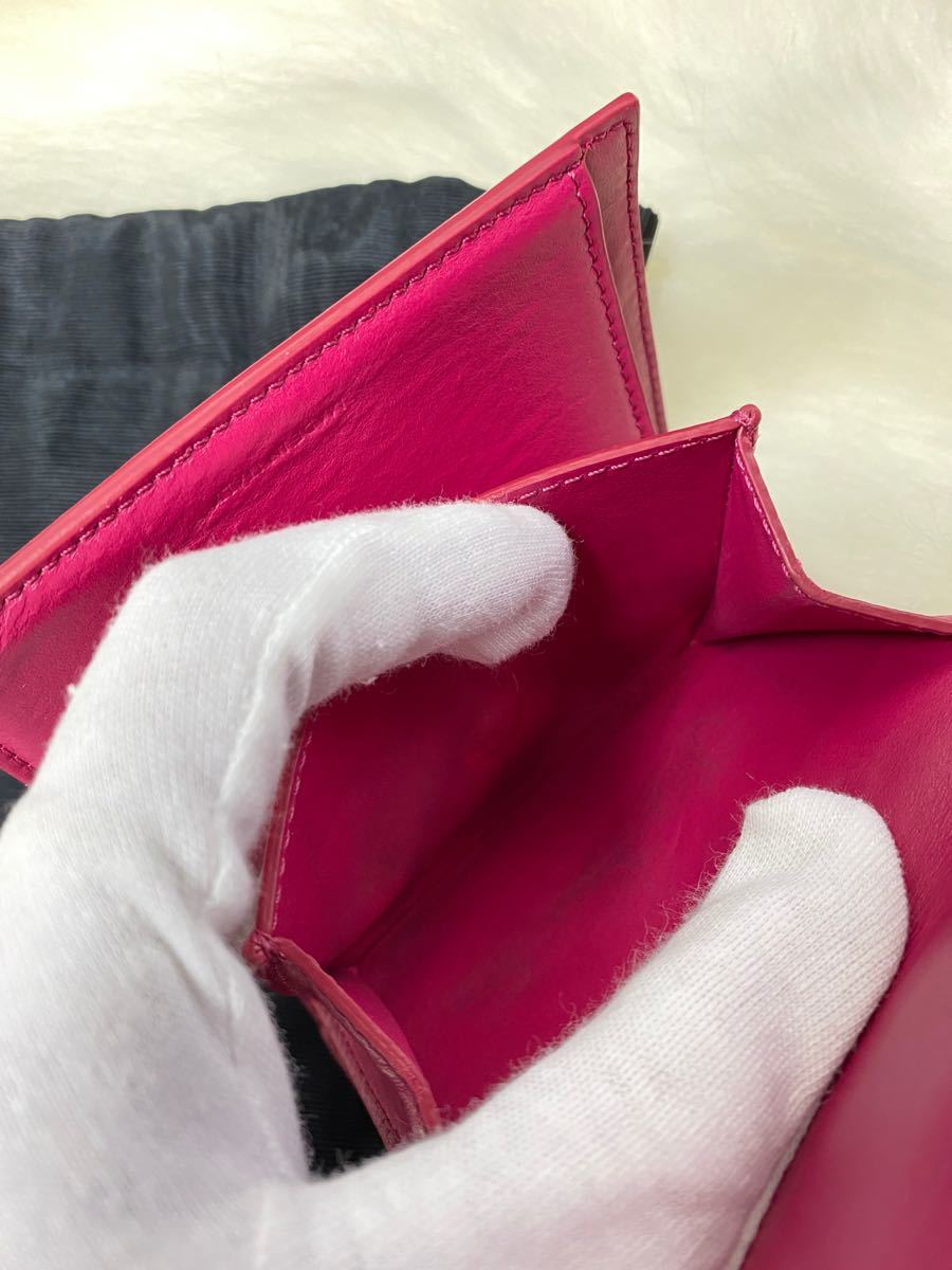 極美品】CELINE セリーヌ スモールトリフォールドウォレット ピンク