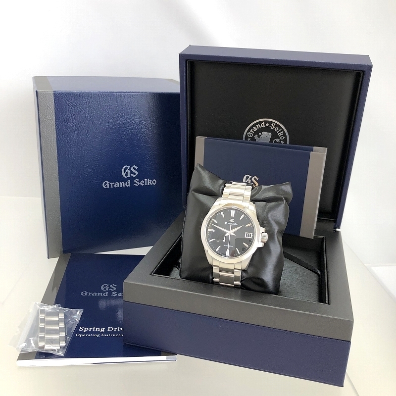 最終セール 新品同様 定価63万円 グランドセイコー ヘリテージコレクション スプリングドライブ 腕時計 SBGA227 黒文字盤 メンズ 質セブン