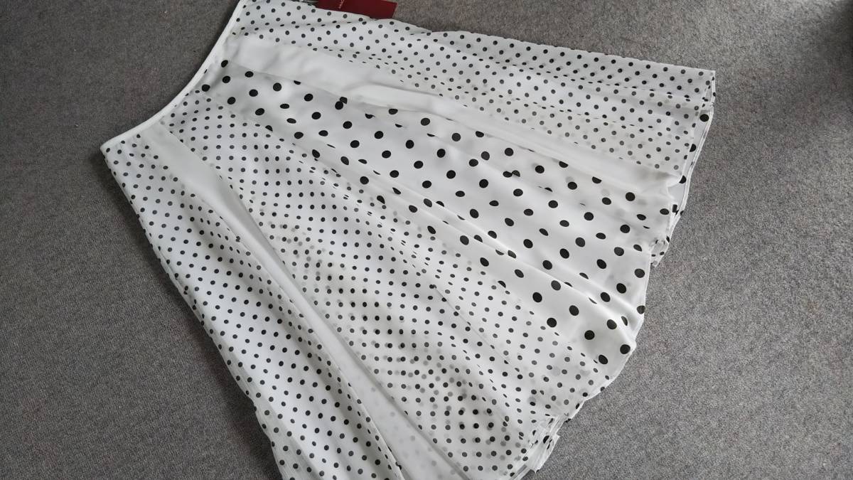  новый товар AMACAa мака [ омыватель bru] замечательный Mix точка юбка 38 белый 27500 иен 