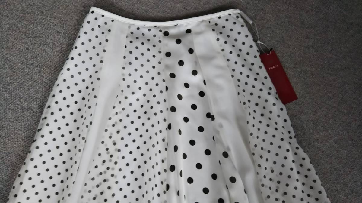 новый товар AMACAa мака [ омыватель bru] замечательный Mix точка юбка 38 белый 27500 иен 