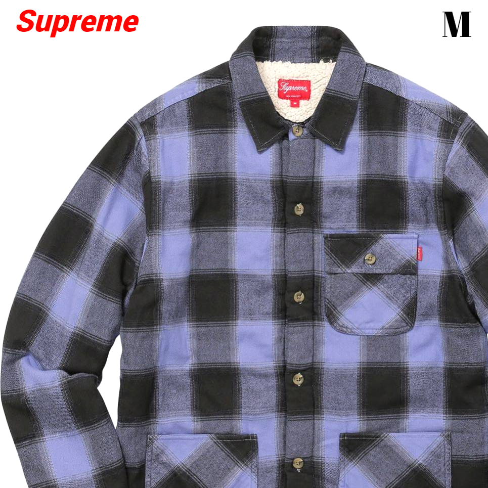 数量は多 Plaid Buffalo M【Supreme Sherpa 紫】 バッファロープラッド