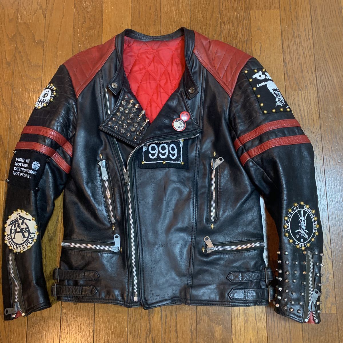カスタムライダース鋲ジャン666パンクハードコアラフィンノーズ ...