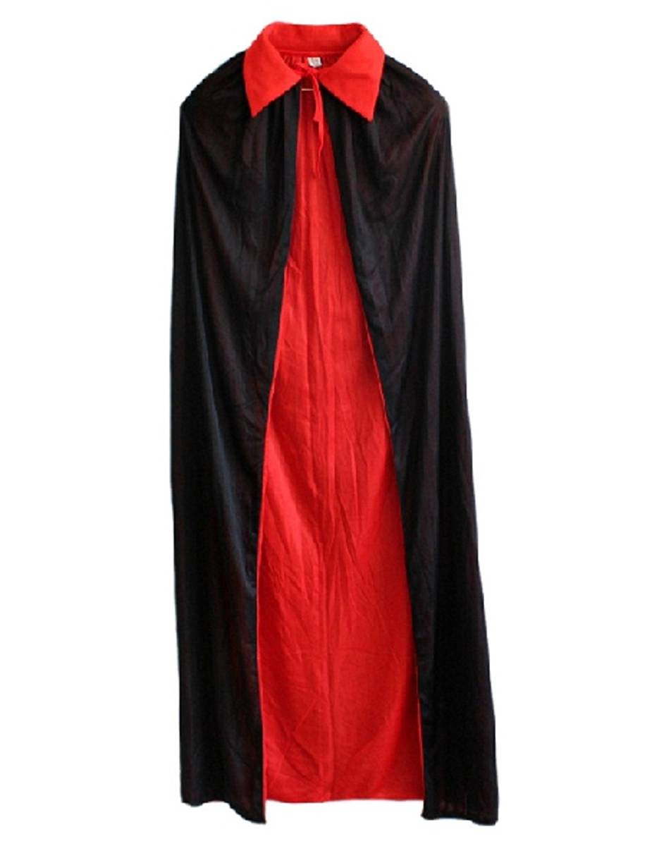 吸血鬼ハロウィン衣装 大人コスプレ 仮装 変装 ドラキュラ マント フードなし 赤黒 リバーシブル 魔女バンパイア (140cm, 赤黒)クリスマス