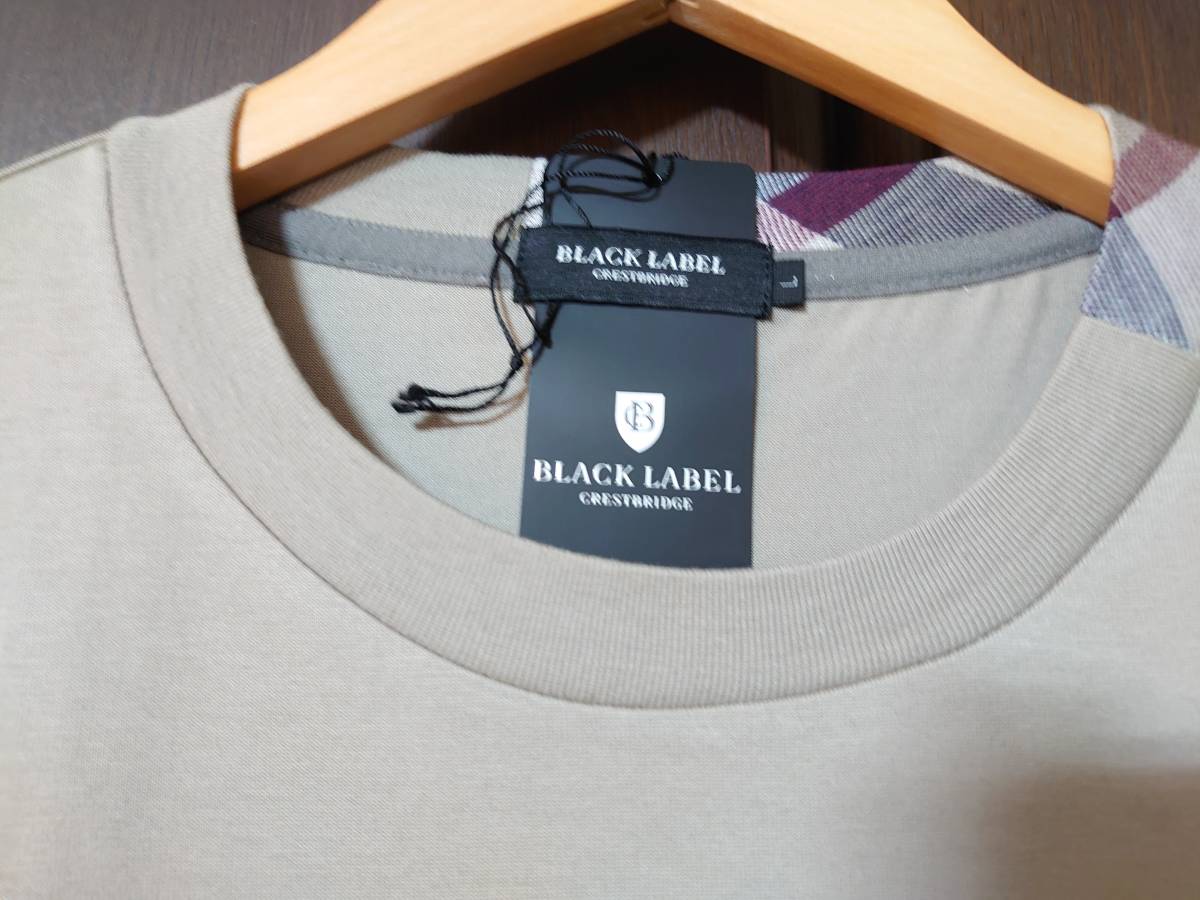 新品 ブラックレーベル クレストブリッジ チェック ネック ロゴ