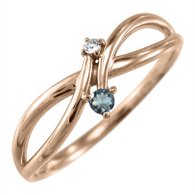 日本最大のブランド k10ピンクゴールド 3月誕生石 ダイヤモンド アクアマリン 指輪 アクアマリン
