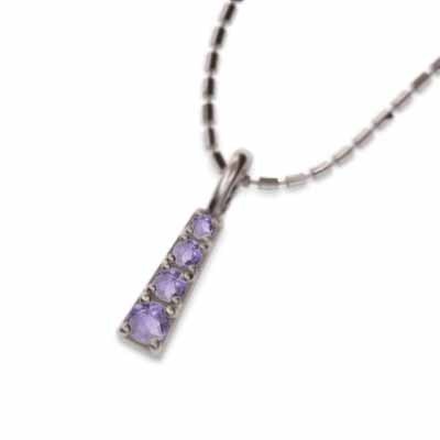 白金（プラチナ）900 チェーン ペンダント アメシスト(紫水晶)