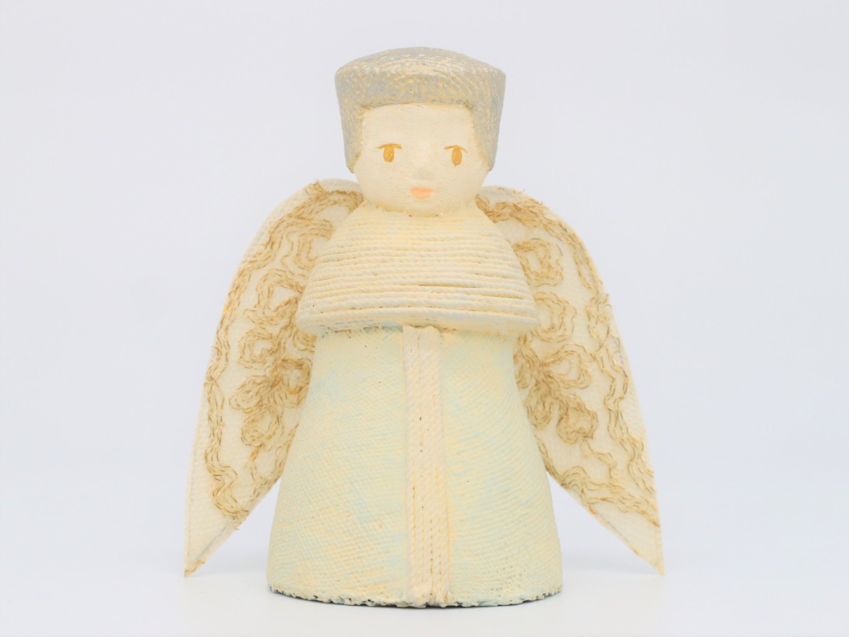 造形人形作家 河野滋子 「天使 1」 第一回人形展入選作家 現代アート オブジェ_画像1
