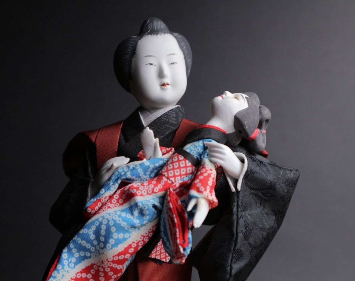 日本人形 津田蓬玉 作 子守 人形浄瑠璃 歌舞伎 風俗人形