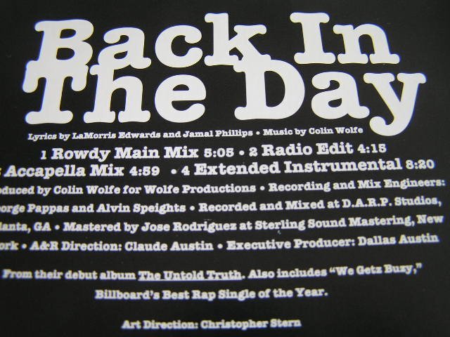 【HR04】 CDS 《Illegal》 Back In The Day_画像2