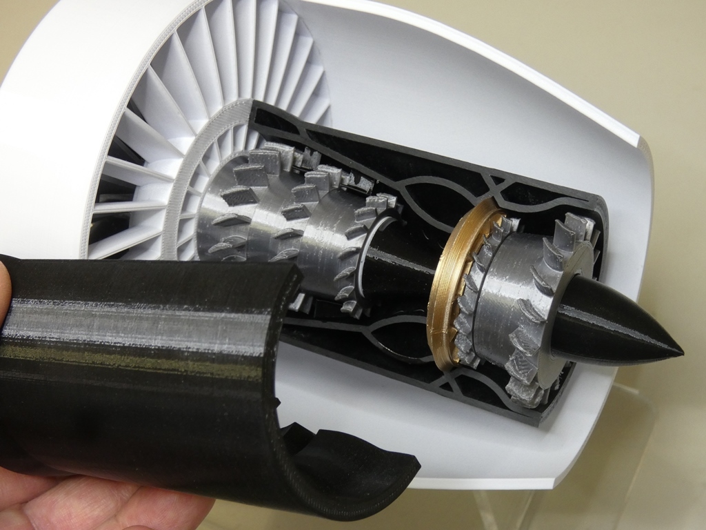  turbo jet engine model 3D printer output agency * assembly service 