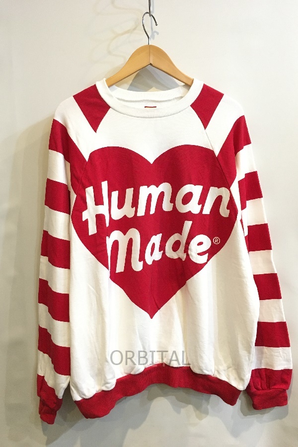 二子玉) ヒューマンメイド HUMAN MADE ラグランビッグハートスウェット