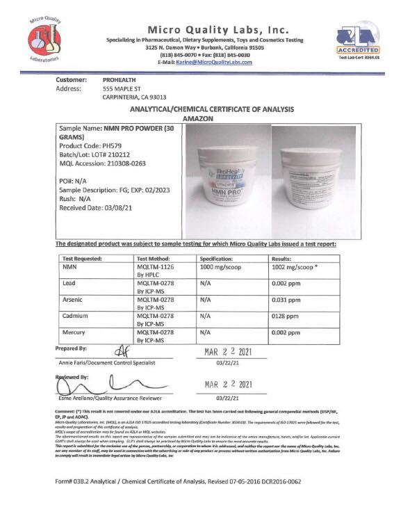  most high quality NMN 30g Prohealth NMN PRO PURE NMN. under suction powder [ new goods ]