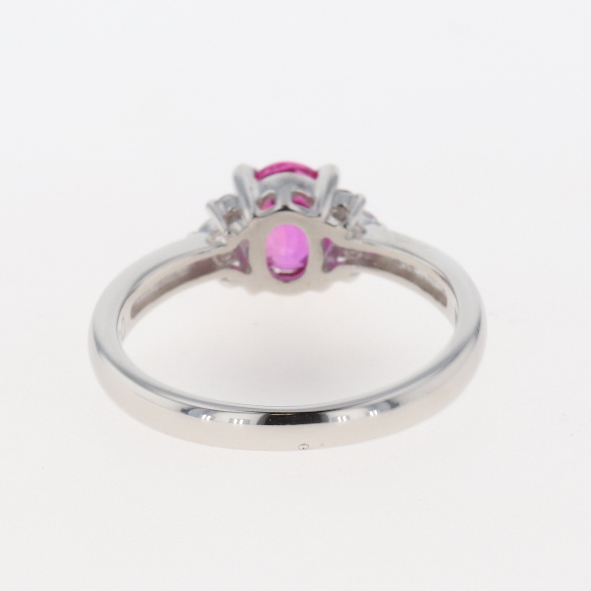 ピンクサファイア デザインリング プラチナ 指輪 メレダイヤ リング 9 