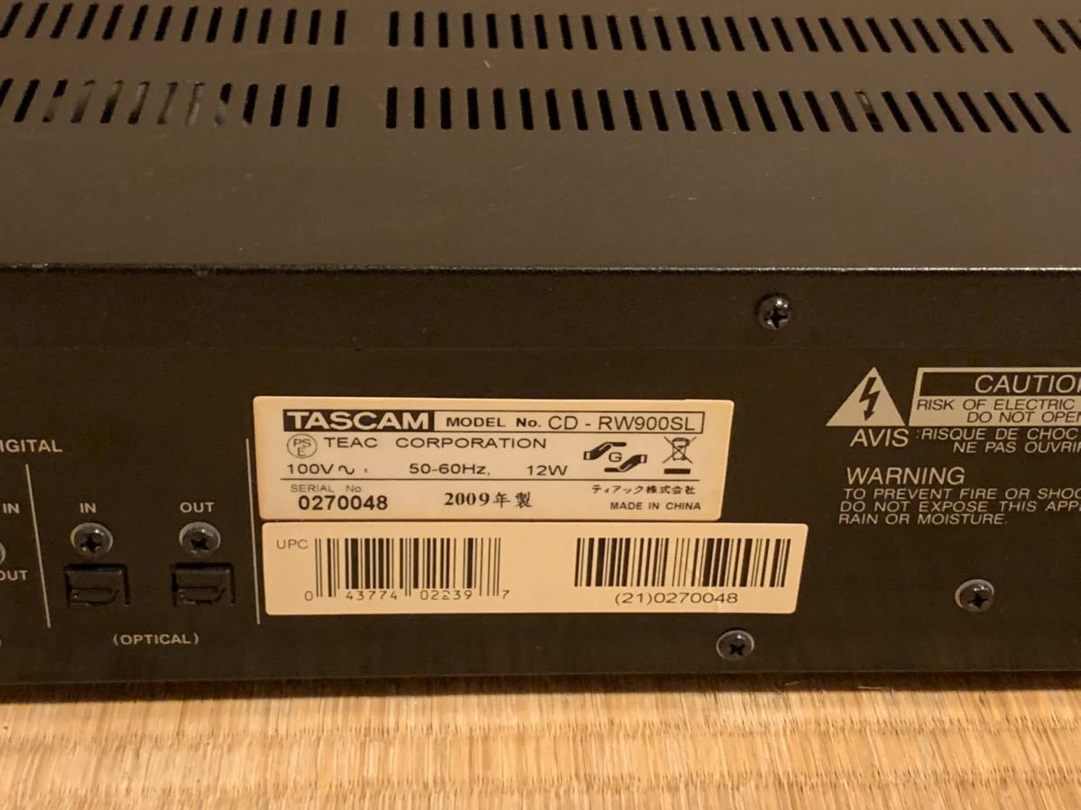 TASCAM CD-RW900SL 業務用 CDレコーダー 通電動作のみ確認済 ヤマト120