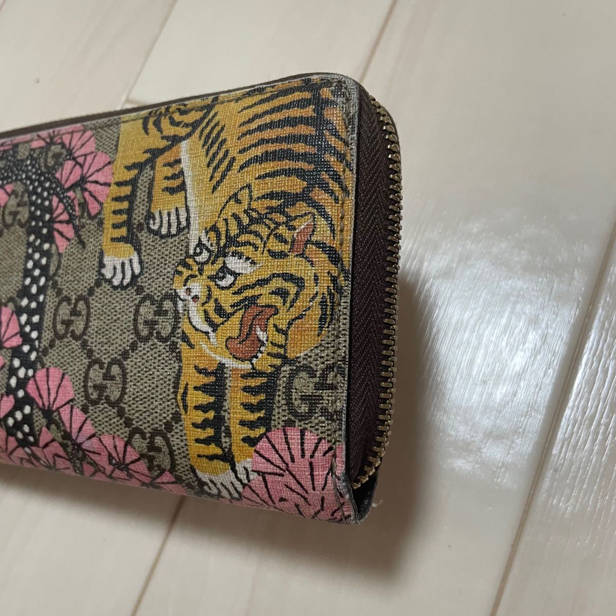GUCCI ベンガル タイガー ラウンドファスナー 長財布 GGスプリーム
