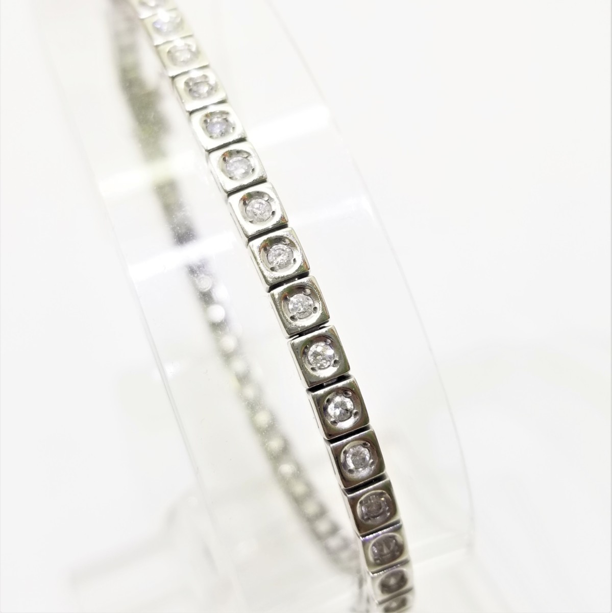  jewelry Pt850 full Eternity diamond 49 stone tennis bracele total 1.00ct arm circumference 16cm till platinum 