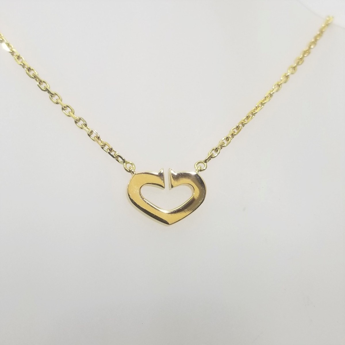  Cartier Cartier ultimate beautiful goods C Heart diamond pendant necklace 18 gold 750 YG box guarantee attached yellow gold jewelry 