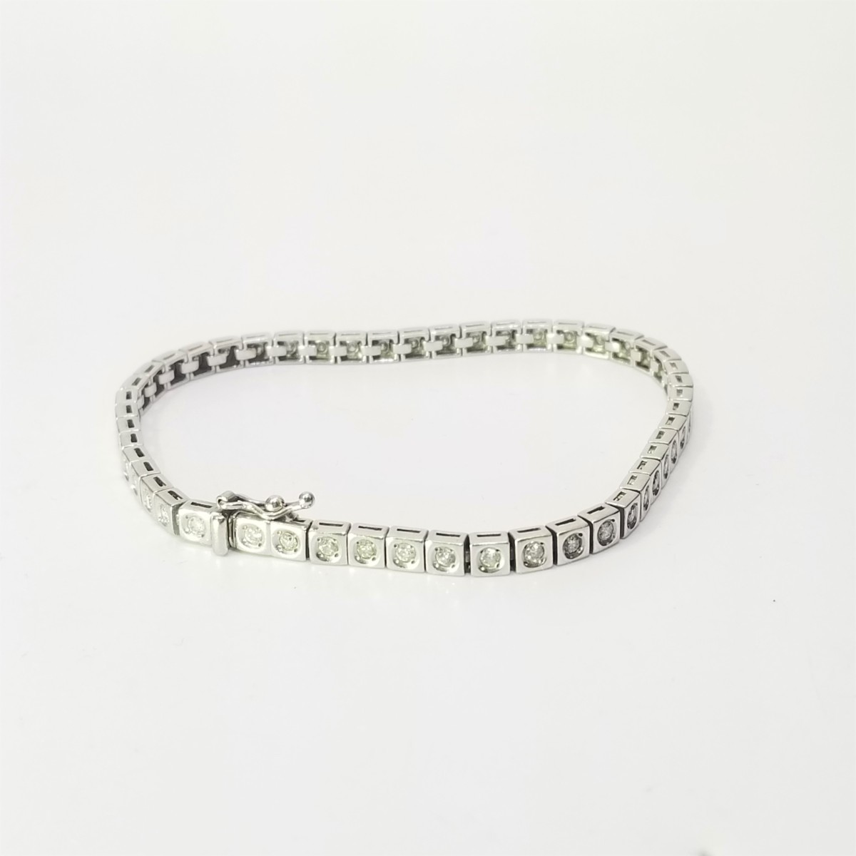  jewelry Pt850 full Eternity diamond 49 stone tennis bracele total 1.00ct arm circumference 16cm till platinum 