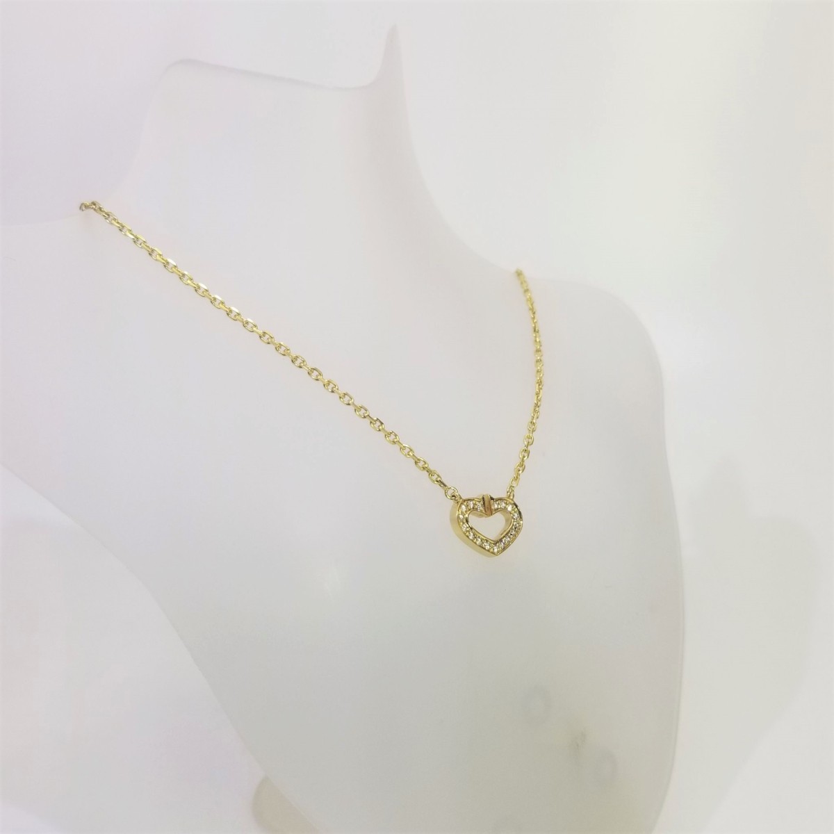  Cartier Cartier ultimate beautiful goods C Heart diamond pendant necklace 18 gold 750 YG box guarantee attached yellow gold jewelry 