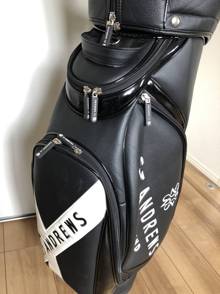 セントアンドリュース キャディバッグ 黒 St ANDREWS 合皮素材