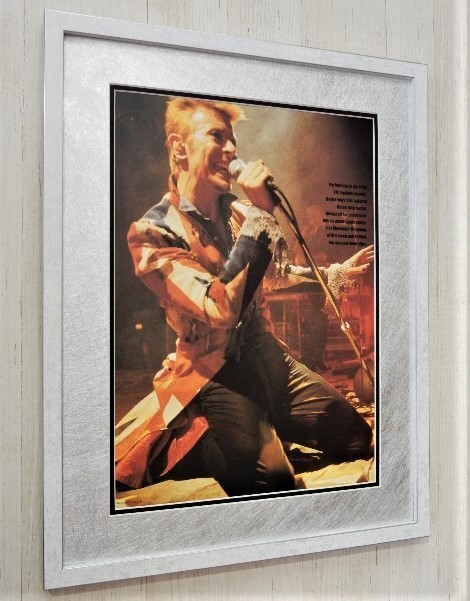  David * bow i/ art Picture frame /David Bowie/*96/Mick Rock/mi clock / gram lock /glam rock/ poster amount attaching / interior 