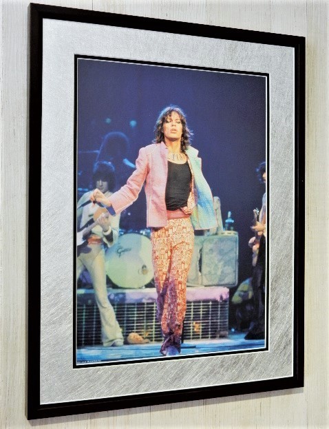 ミック・ジャガー/1975/アートピク額装/Mick Jagger/ローリングストーンズ/Rolling Stones/ロックアイコン/お店のディスプレイ/壁飾り
