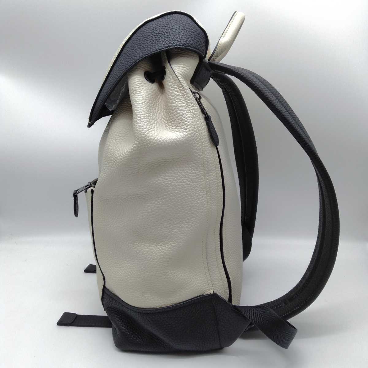 ほぼ未使用】コーチ COACH リュック ペブルレザー シボ革 グレー系