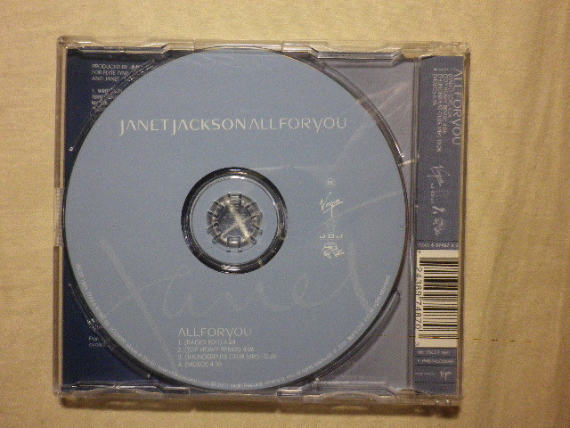 CDS 『Janet Jackson/All For You(2001)』(VIRGIN RECORDS 7243 8 97487 0 3,EU盤,3track,映像付,Remix)_画像2