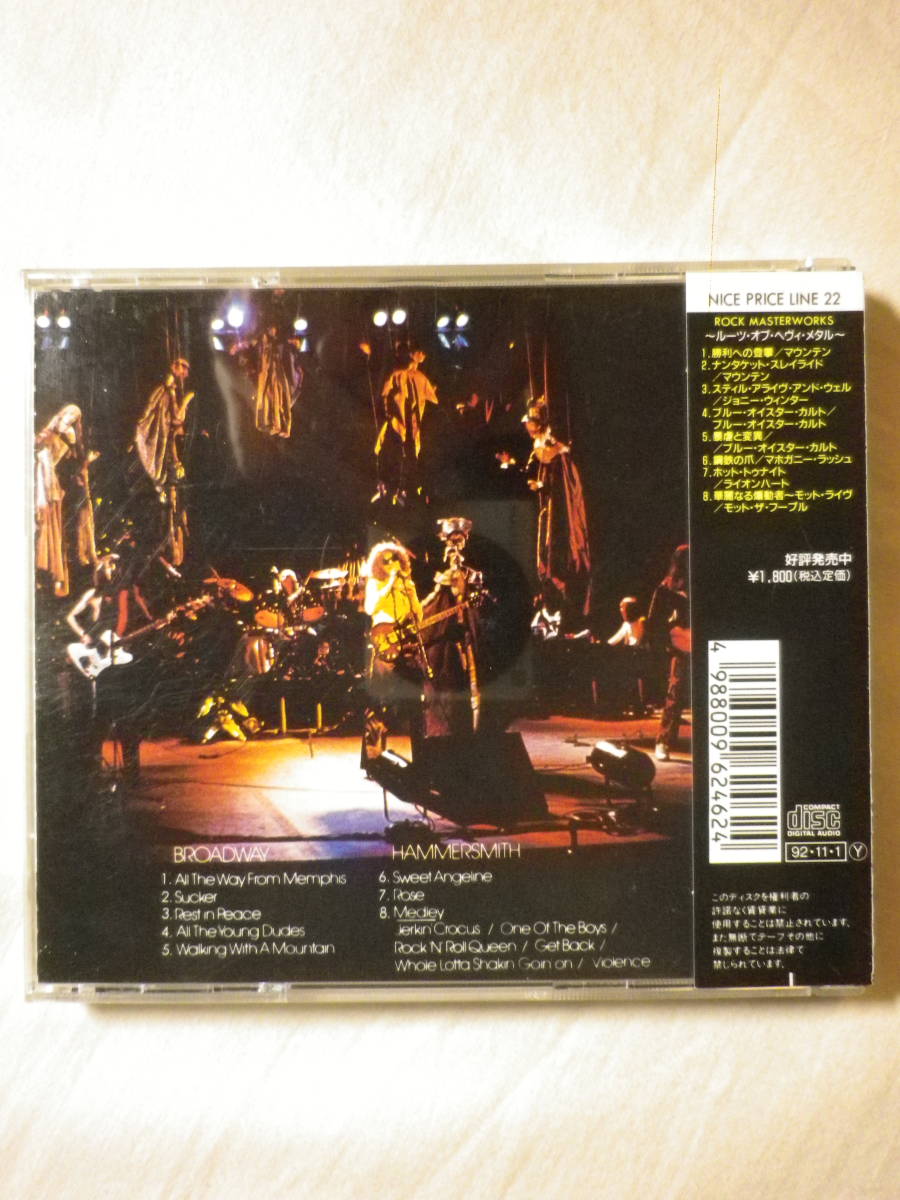 『Mott The Hoople/Mott The Hoople Live(1974)』(1992年発売,SRCS-6246,廃盤,国内盤帯付,歌詞対訳付,グラム・ロック,Ian Hunter)_画像2