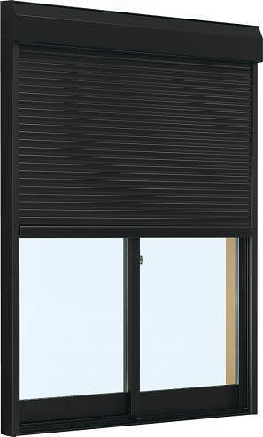超歓迎 アルミサッシ YKK フレミング シャッター付 引違い窓 W1185×H1170 （11411） 複層 窓、サッシ