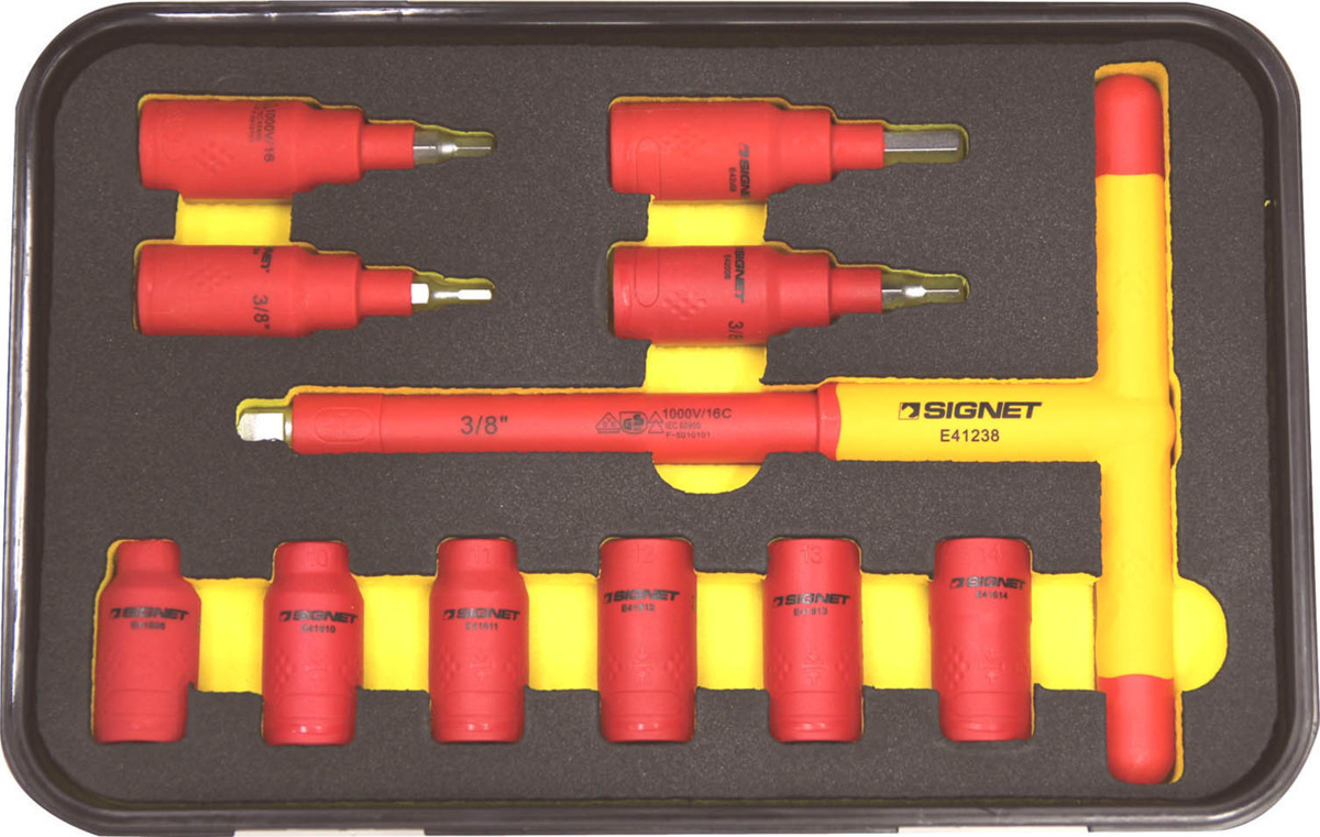 シグネット 工具 100％品質 E81611 11PCS 3 8DR T型 ヘックス 商舗 絶縁ソケットセット