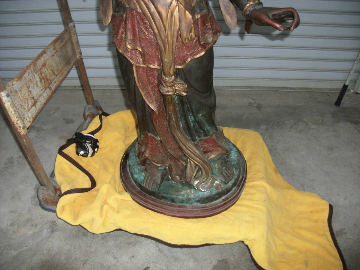 仏像、銅像、銅製、重さ約３７キロ、高さ約１１７センチ　引き取りのみ_画像3