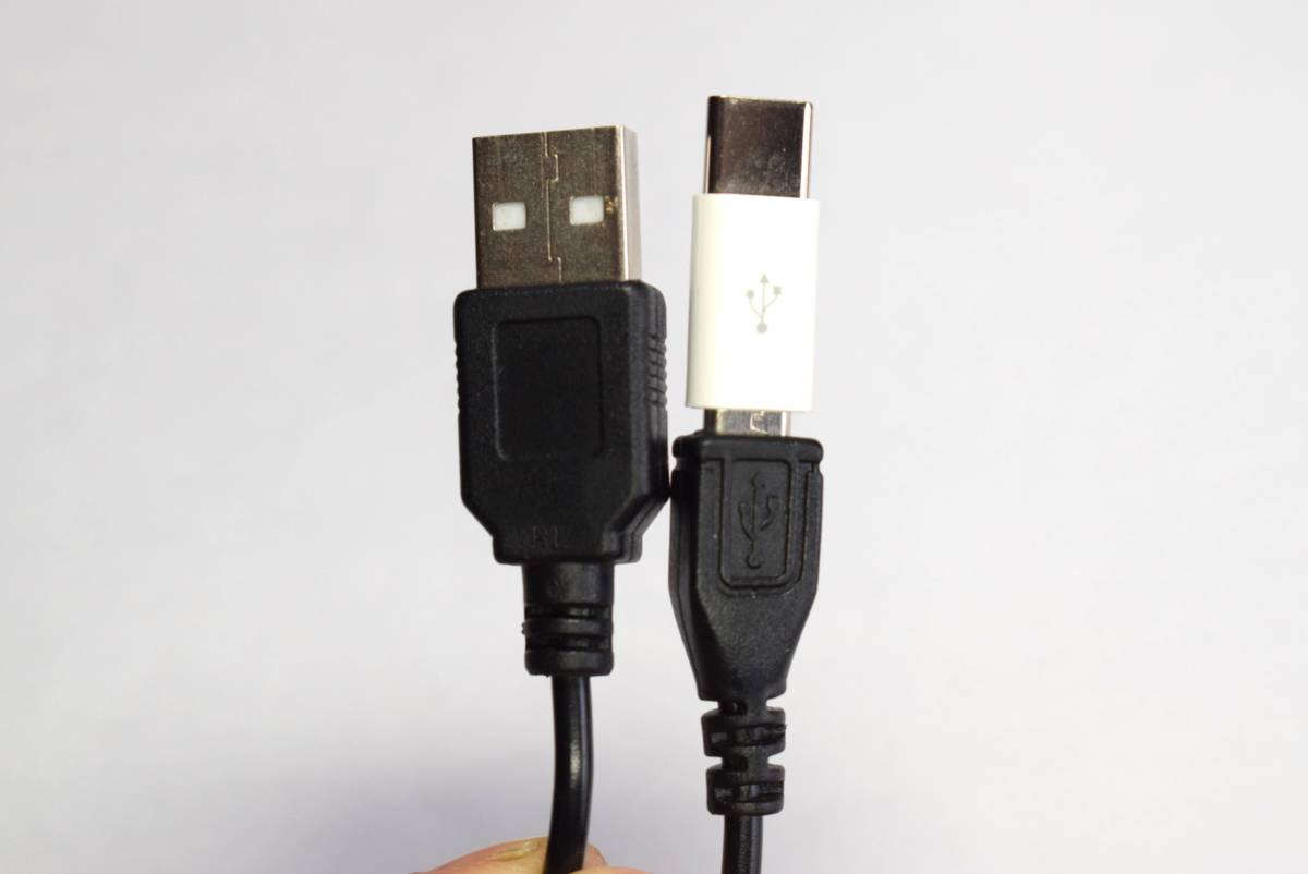 マイクロUSBケーブル 充電&データ転送 黒 0.8m USB2.0 (USB A オス to Micro-B オス)＋スマホ用変換アダプター（ MicroUSB Type-C）_画像2