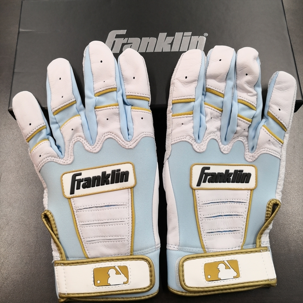 野球 フランクリン Franklin バッティンググラブ 手袋 限定品 箱付き 2022年 父の日 サックス×ホワイト S 