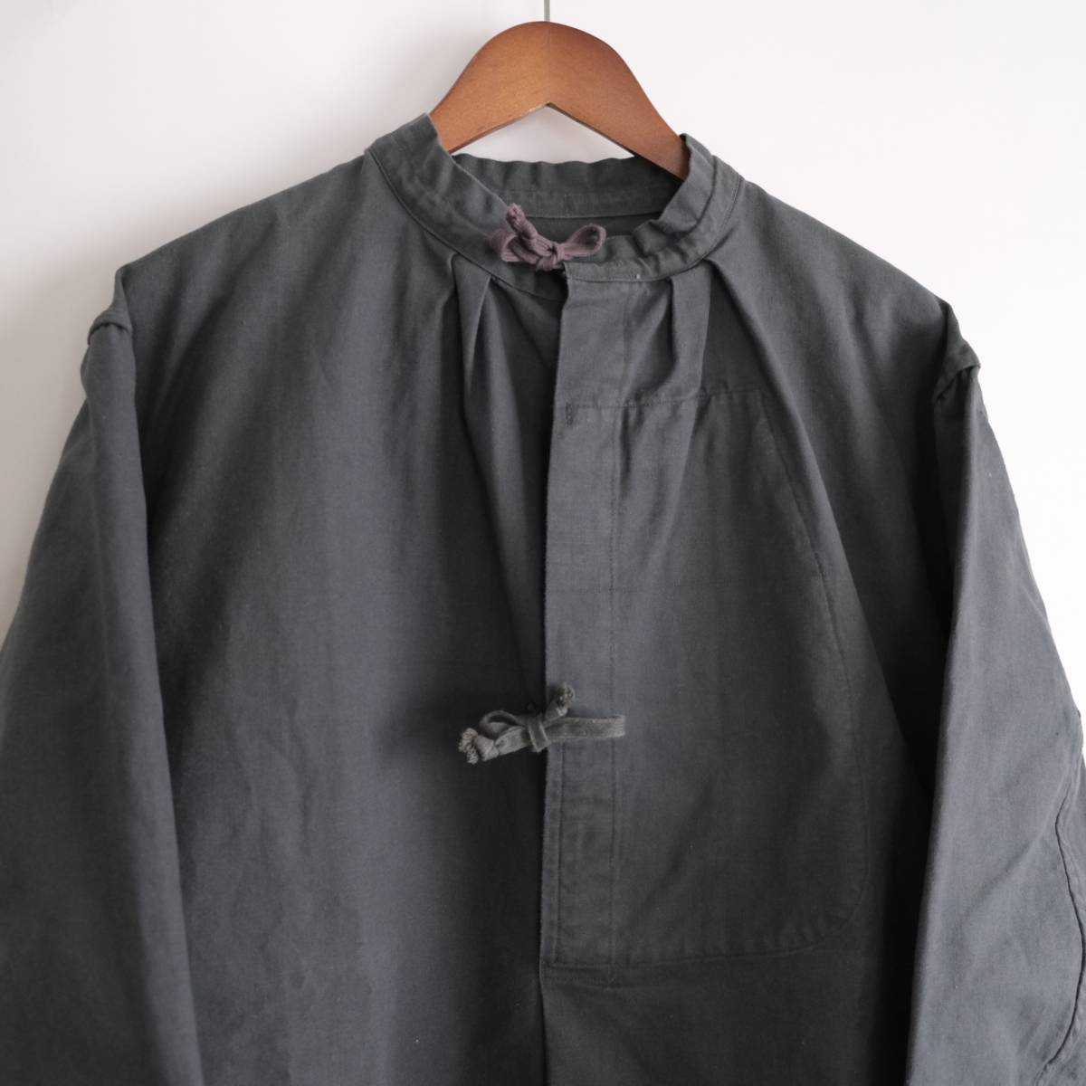 40s50s【 スイス軍 ビンテージ 】コットン バンドカラー スモック プル