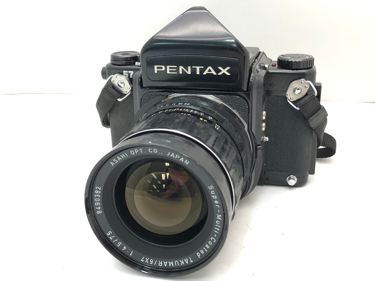 PENTAX 6x7 / Super-Multi-Coated TAKUMAR 6X7 1:4.5 75 中判レフカメラ ジャンク 中古_画像1