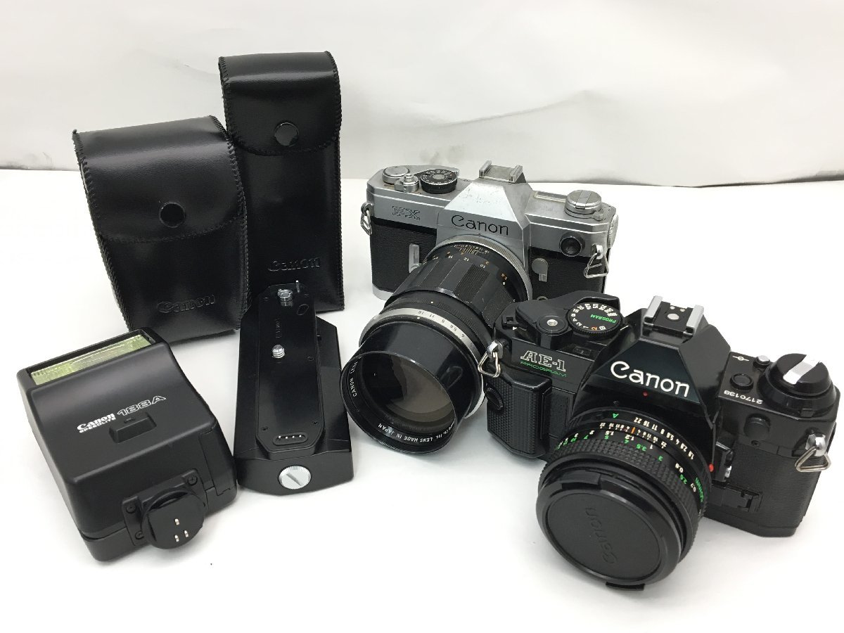 Canon FX/AE-1 PROGRAM 一眼レフカメラ 他 フラッシュなど 4点まとめ ジャンク 