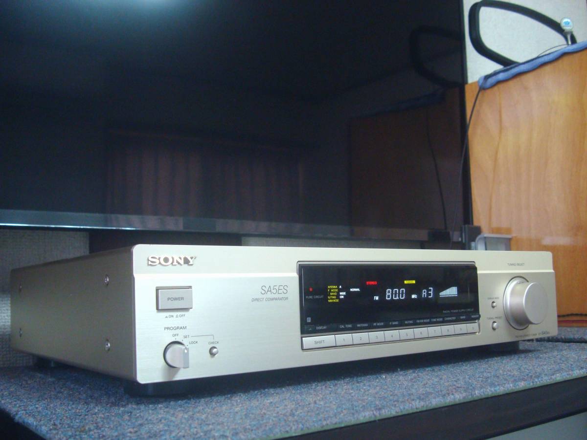 SONY ST-SA5ES FM/AM STEREO TUNER メンテナンス、調整済品 (品) 純正AMアンテナ付き、美品 #253711 Silver