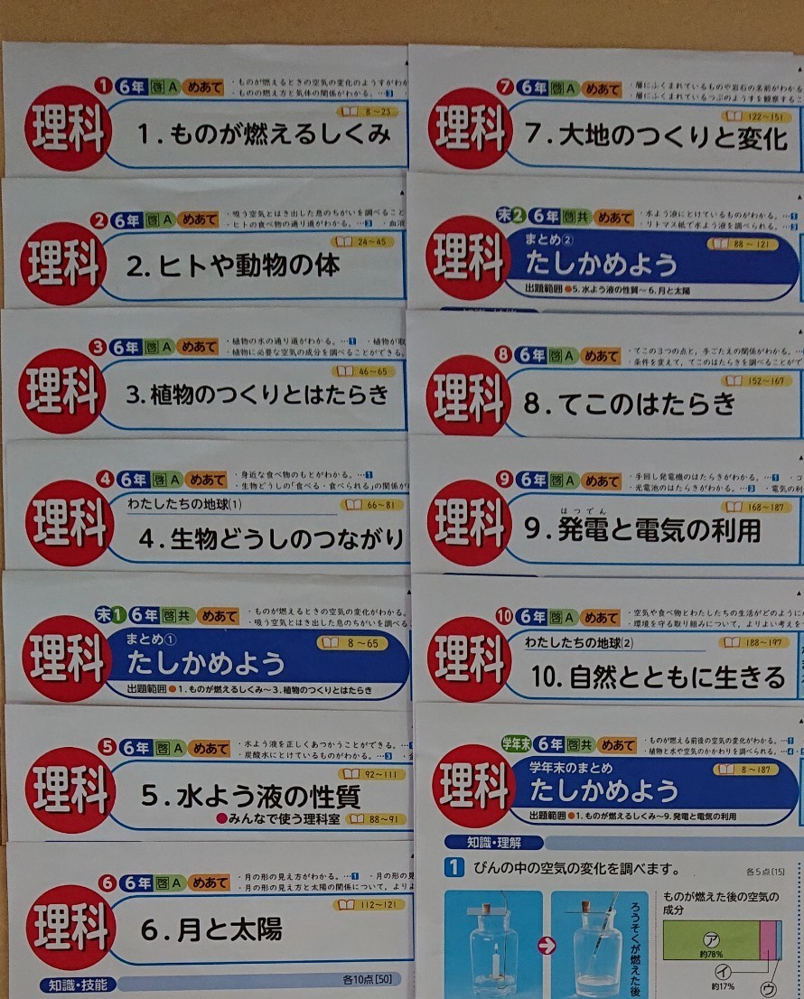 逸品 小学教科書準拠 最新 小６ 理科 過去問 カラーテスト 解答用紙 21年度版 小学六年生 テスト 学校テスト