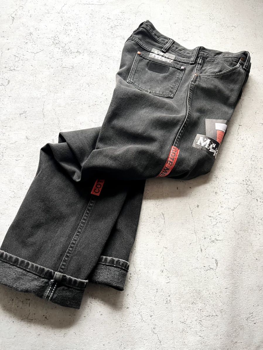 80s-90s USA製 WRANGLER × COTE MER REMAKE BLACK JEANS VINTAGE ラングラー コートメール 一点物 ブラックジーンズ オールド ビンテージ_画像10