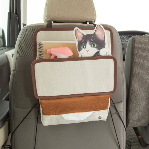 [ Ferrie simo cat part ] FN...... cat seat back pocket ( seat the back side storage in car case ) bee crack black / black color 